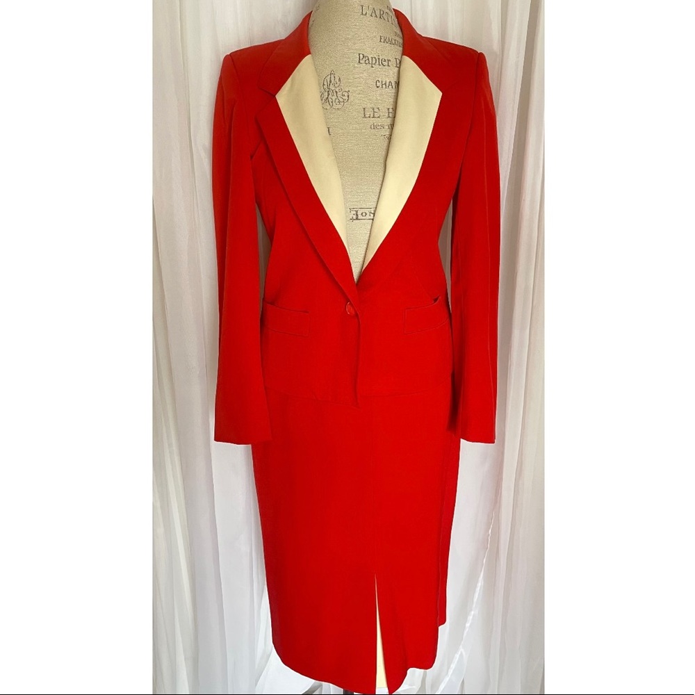 🌹SOLD🌹 Vintage 60s Paul Stanley Red 2 Pc Skirt Suit Size: 6